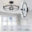 Ventilateur de plafond moderne à profil bas de 20 po avec lumière DEL - ventilateur encastré silencieux à 7 pales avec télécommande et contrôle d'application - 6 vitesses, moteur réversible, à intensité variable et à couleur réglable, noir-618352501