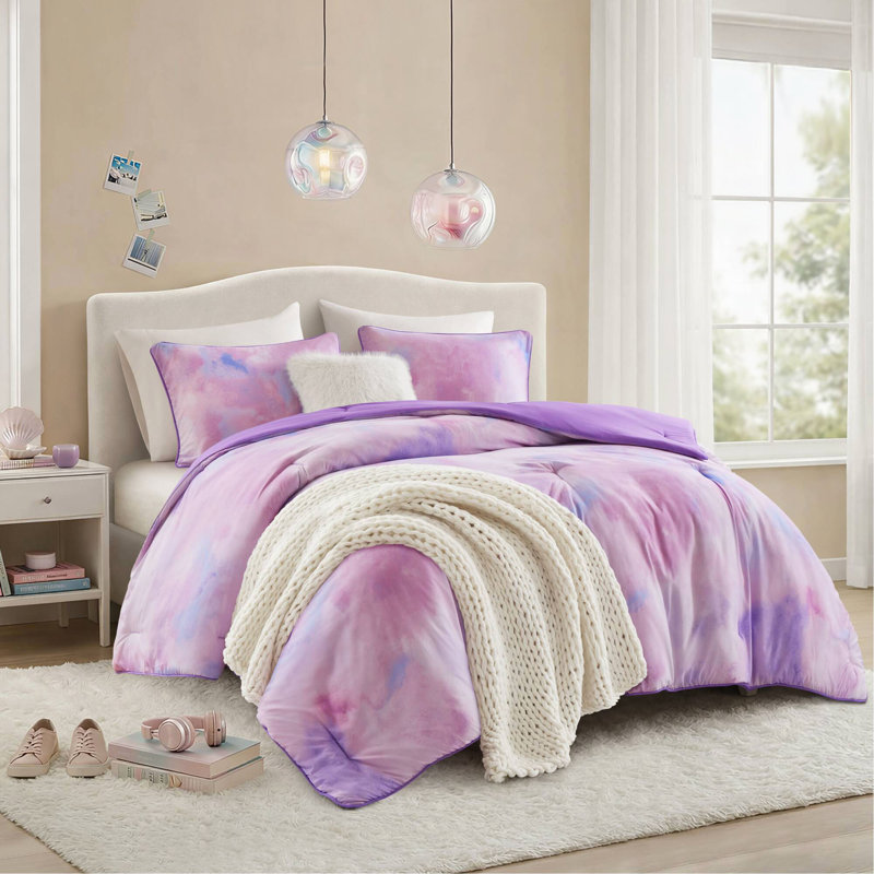 Ensemble d'édredon 4 pièces 4 pièces, King Comforter + 3 Additional Pieces, Mauve