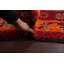 Tapis de couloir en Tapis décoratif laine noué à la main des années 1960 de conception unique 6 pi 9 po x 16 pi 8 po