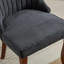 Chaises de salle à manger en rayonne de lin avec pieds en bois massif incurvés, dossier haut et sièges confortables, ensemble de 2-134647079