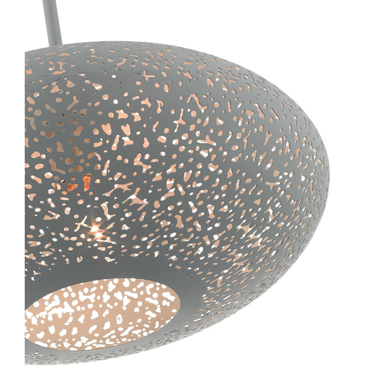 Luminaire suspendu géométrique 1 lumière Bion, Gris nordique