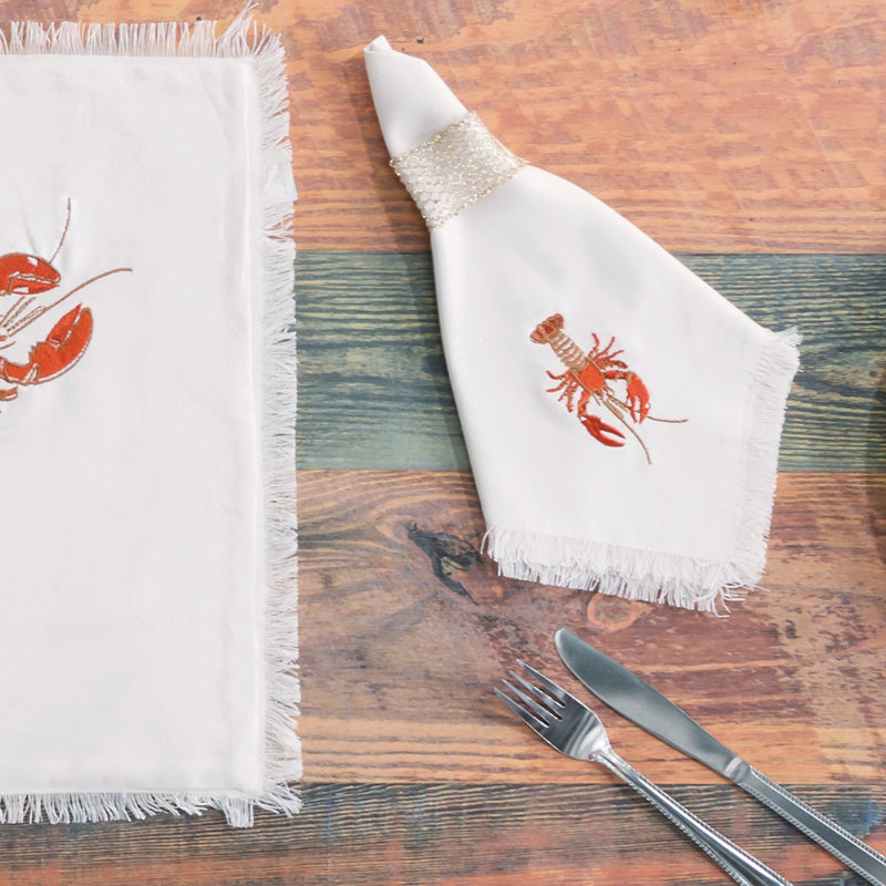 Chemin de table brodé Homard