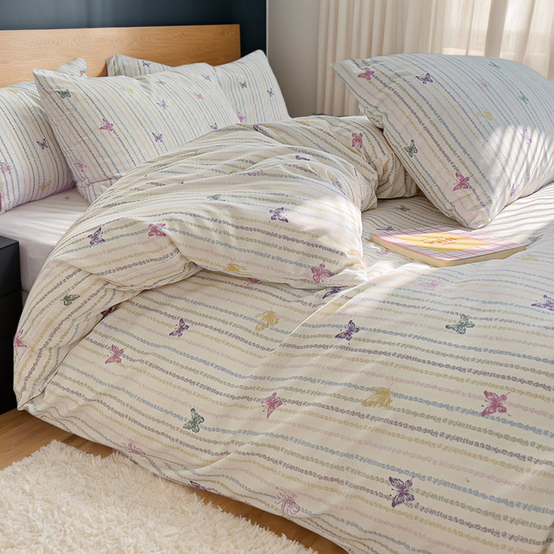 Dailynap Simple And Elegant Butterfly Pattern Bedding Set, Twin Duvet Cover + 2 Pillowcases