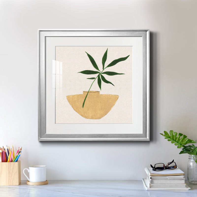 Simple Nature I - peinture encadrée, H 22,5 po x l 22,5 po x P 1,5 po, Encadrement argenté