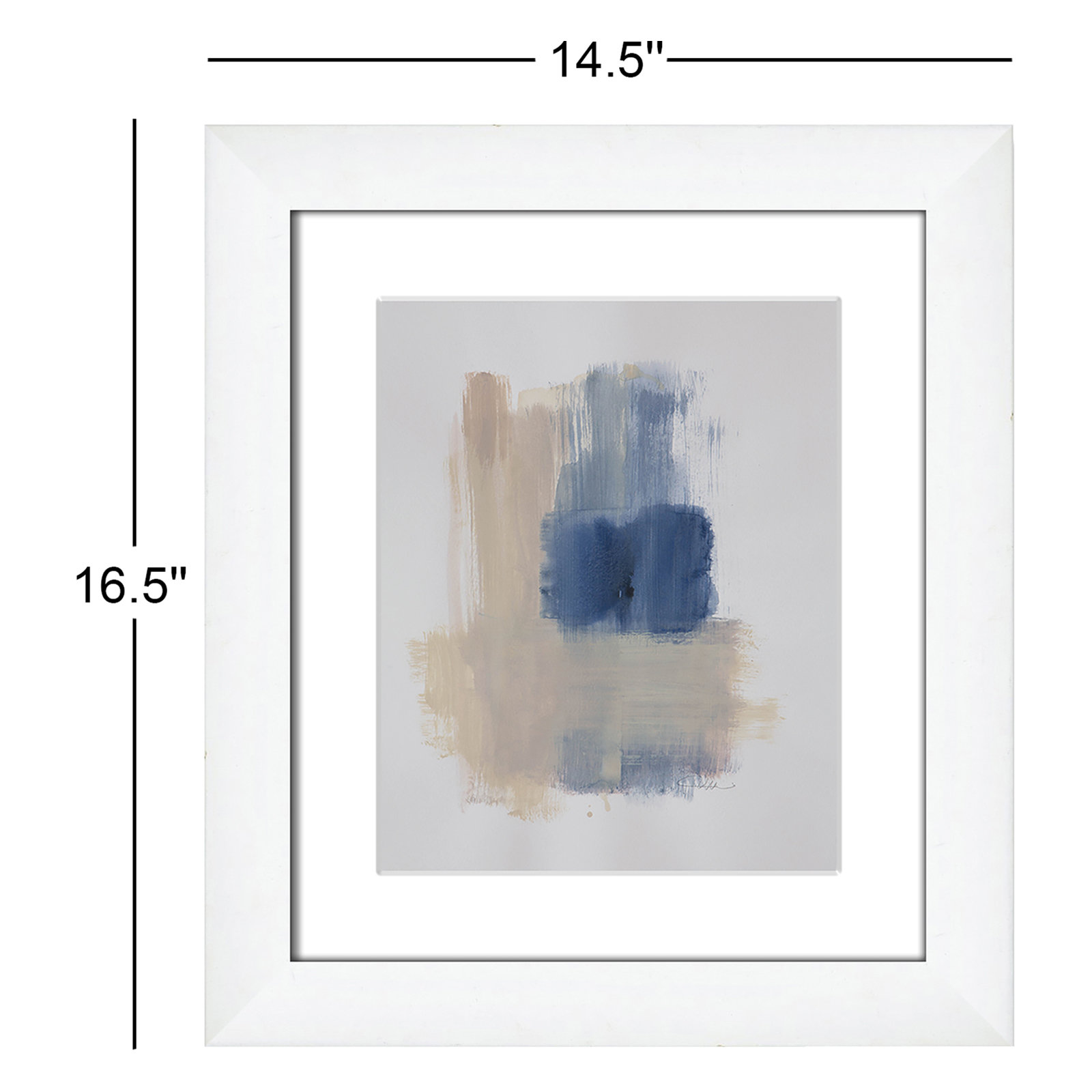 Powder Room Wash III by Casa Fine Arts, White Cube Frame Matted, 16.5" H x 14.5" W x 1.25" D  
