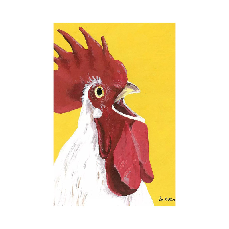 Rooster Ralph by Hippie Hound Studios - Wrapped Canvas Print, 20.32 cm H x 30.48 cm W