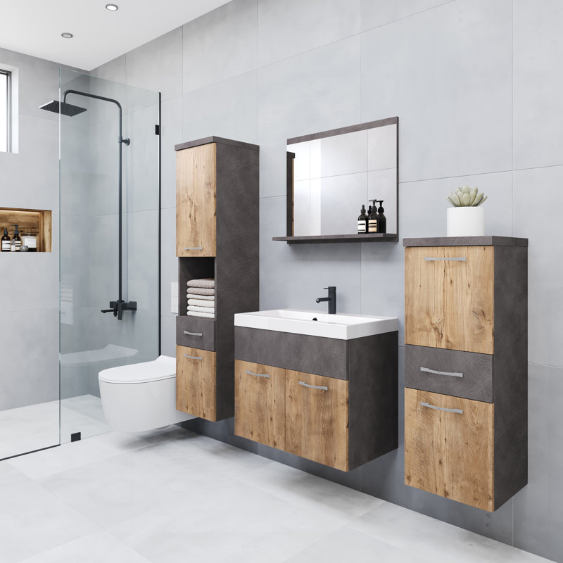 Bathroom Suite, Brown/Grey