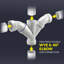 Moyeu de coude 45 ° 1-1 / 2 po PVC double 1-1 / 2 plis, drain en PVC blanc, raccord d'évacuation et d'évacuation, (paquet de 10)