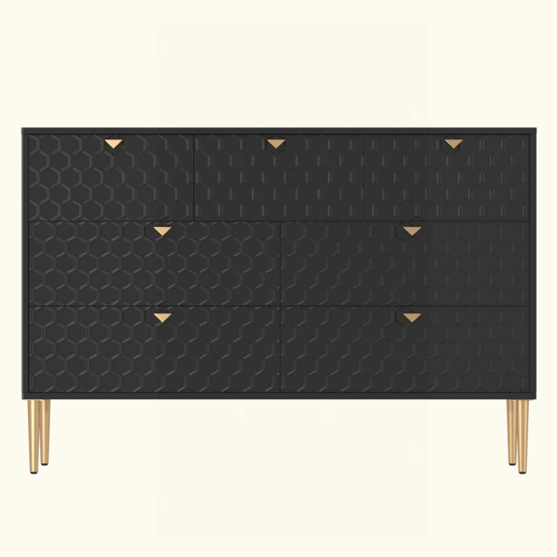 Armoire de rangement moderne à 7 tiroirs: organisateur en bois massif pour la chambre à coucher, le bureau et le vestibule - Design contemporain polyvalent