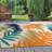 Parksley Palm Frond Indoor/Outdoor Area Rug Ivory/Orange/Navy-69986571