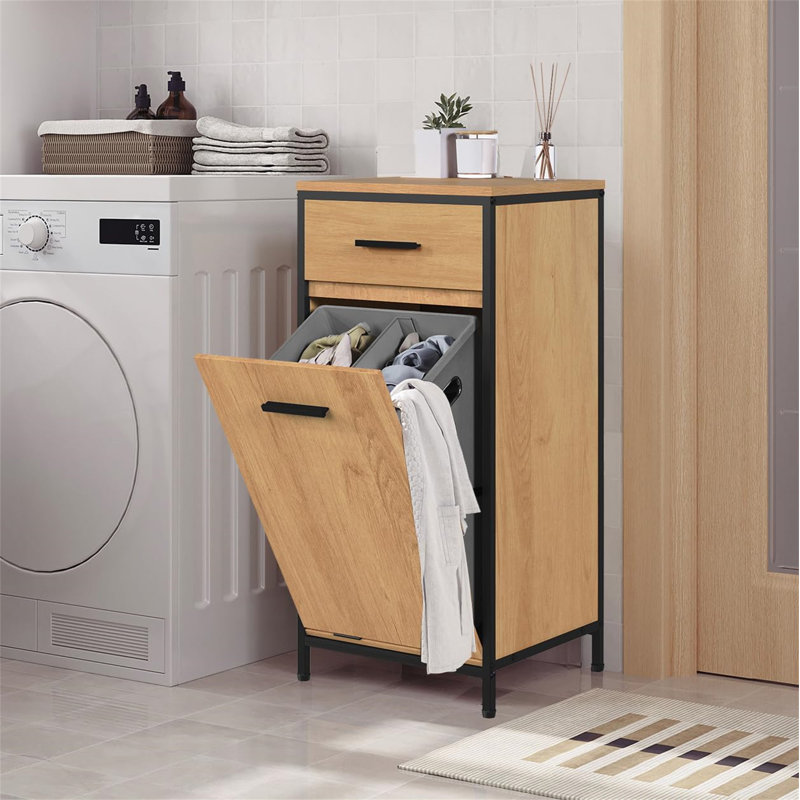 Wood Cabinet Laundry Hamper