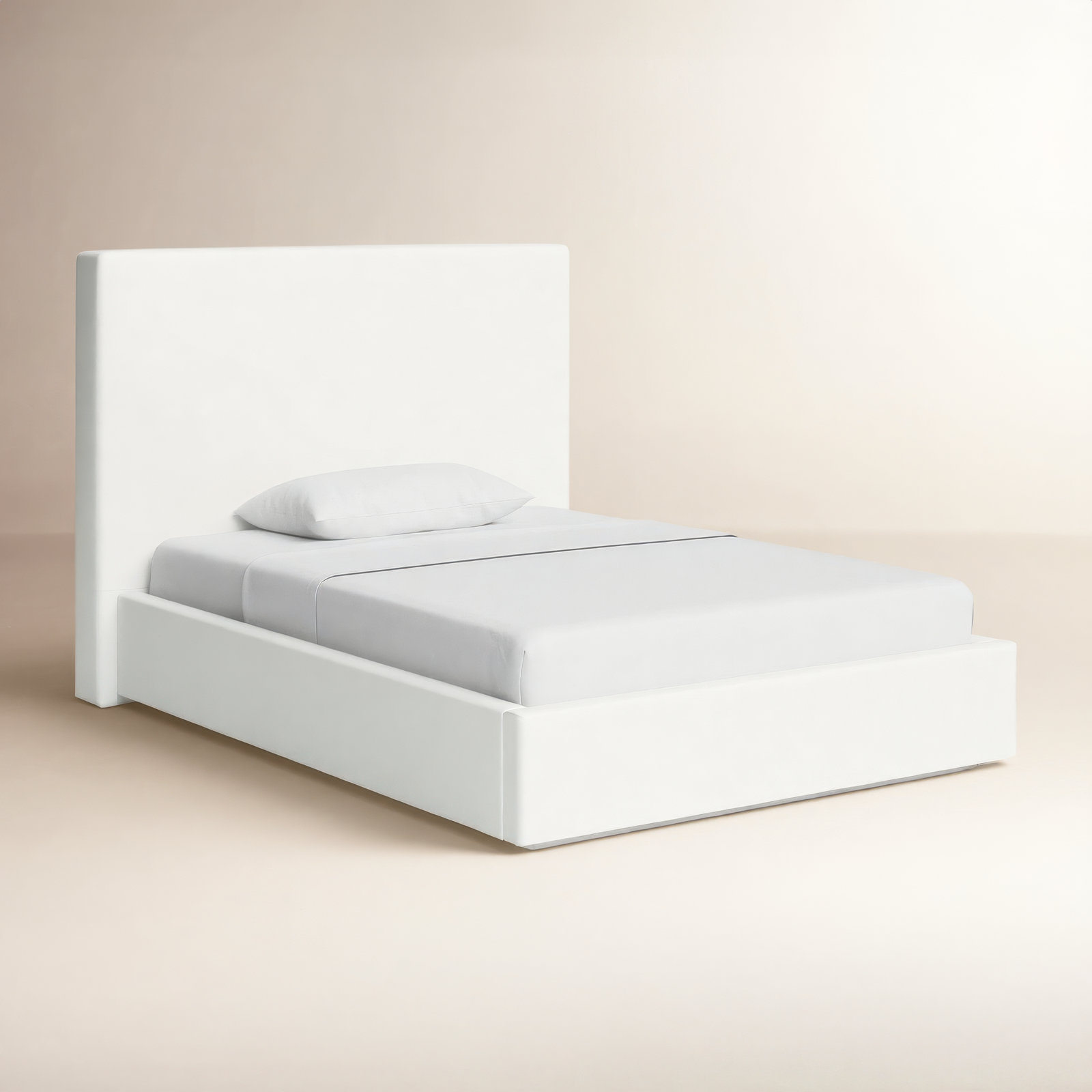 Baccarat Upholstered Bed, Queen, White