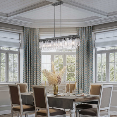 Hoisington 6-Light Linear Pendant with Hammered Water Glass
