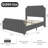 Platform Bed Frame with 50.2" Headboard, Velvet Upholstered Bed Frame with Vertical Channel Tufted Headboard & Footboard, Nailhead Trim, No Box Spring Needed-806232846-806232841