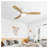 52 Inch Flush Mount Solid Wood Ceiling Fan with 18W Dimmable LED Light, Remote Control Reversible DC Motor