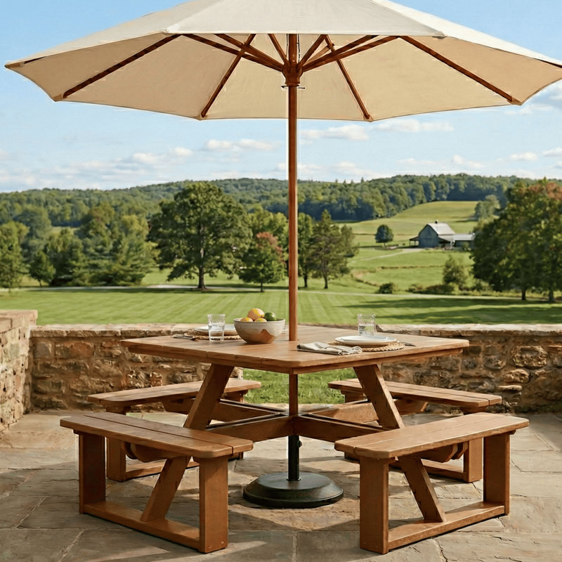 Table d'appoint carrée en composite Poly, 44 po, gris foncé, Gris foncé