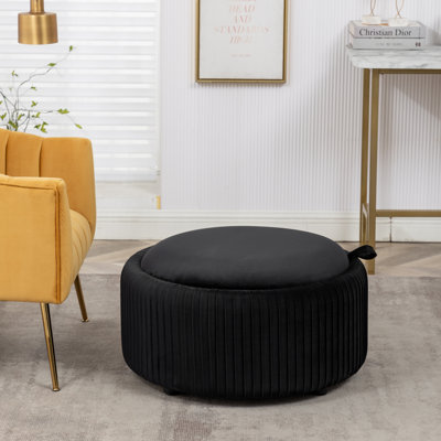 Savinien Upholstered Round Storage Ottoman