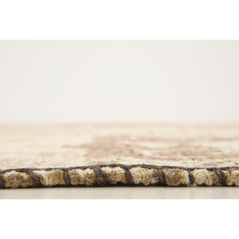 Tapis en laine beige/brun 6 pi 7 po x 9 pi 8 po one-of-kind à la main-noué la new age Gillingham