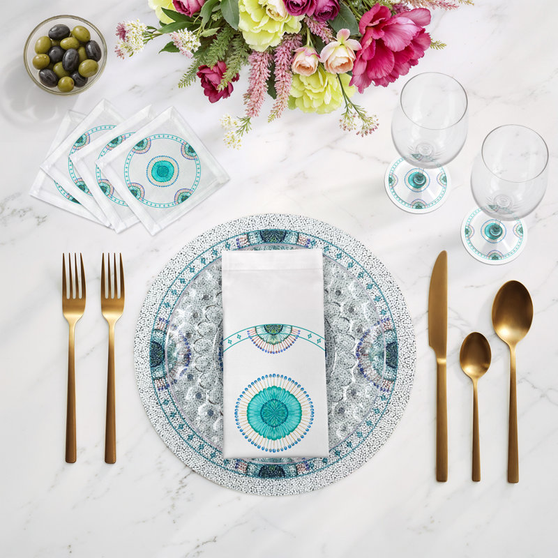 Glass Beads Round Beaded Placemats