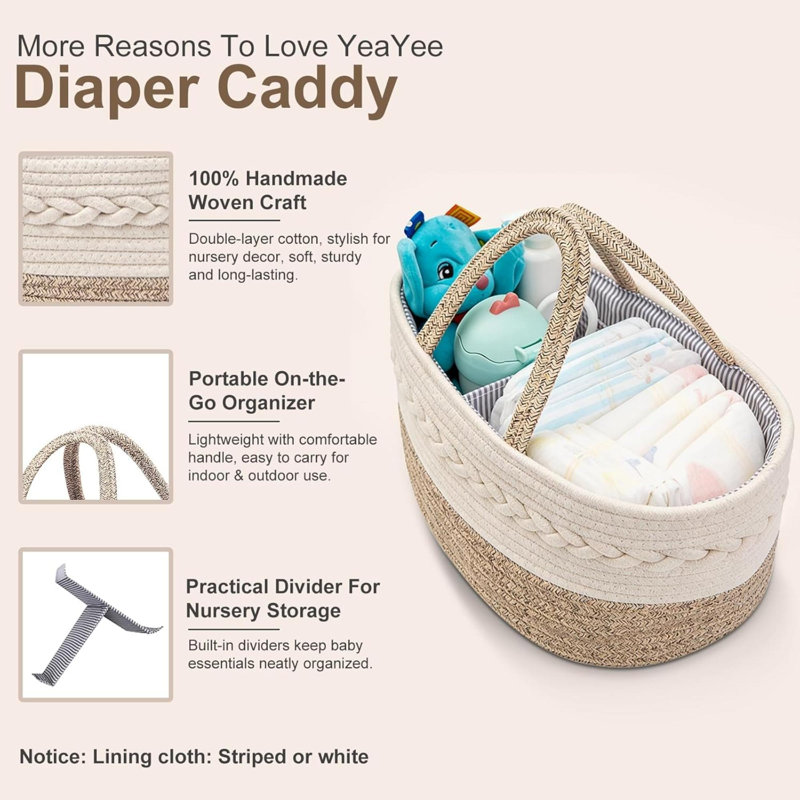 Rebrilliant Cotton Storage Bag, White/Beige
