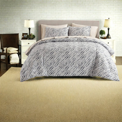 De literie pour très grand lit, microfibre de polyester et ensemble d'édredon gris moderne
