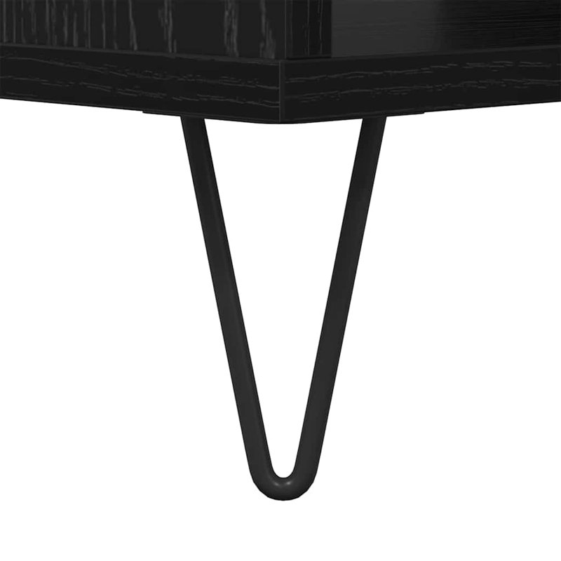 Coffee Table with Storage, Black Oak