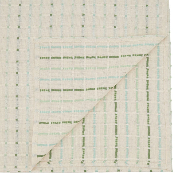 Queensbury Box Stitched Table Runner, 16" x 90", White