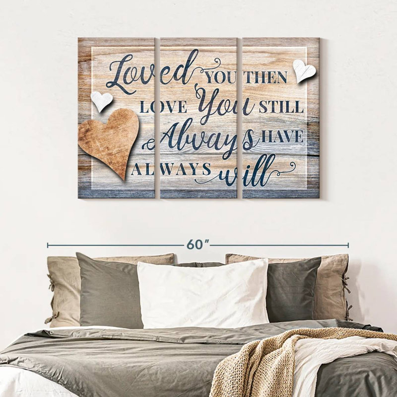 Ensemble de 3 pièces de citation sur toile, H 32 po x l 50 po x P 1,25 po