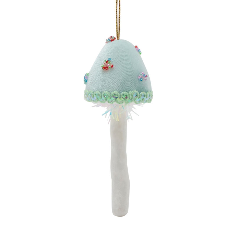 Hanging Tree Decoration Green Mushroom