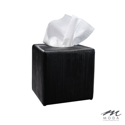 FITZROY TISSUE BOX EN RÉSINE NOIRE