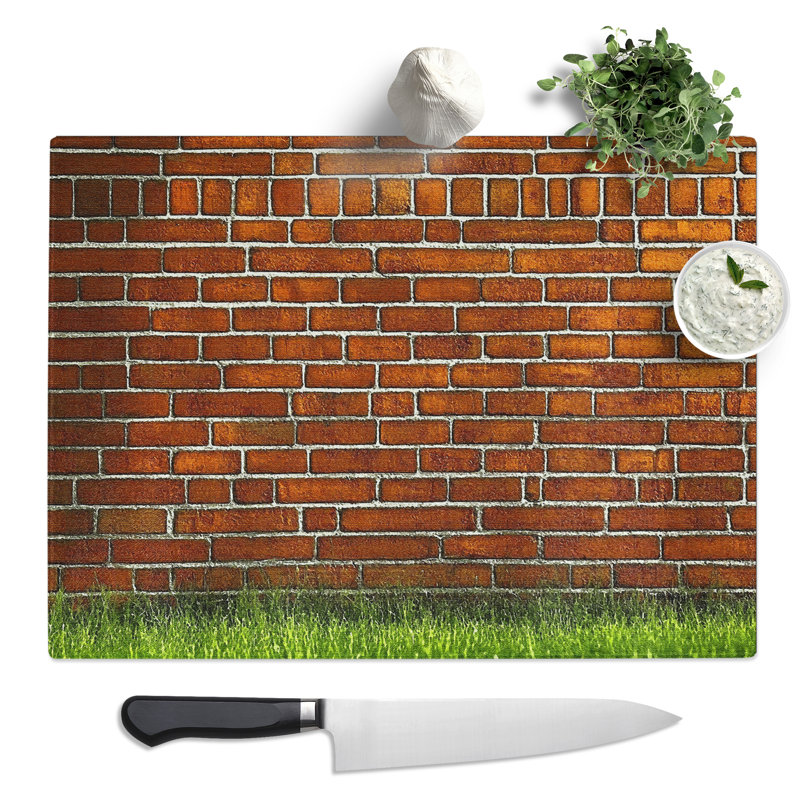 Brick Wall  Glass Chopping Board