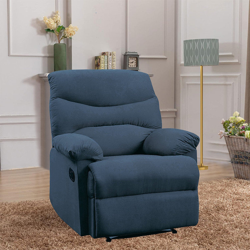 Fauteuil inclinable manuel, Tissu bleu