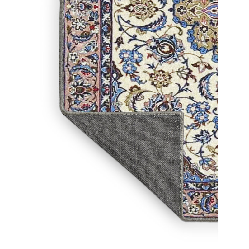 Tapis bleu/beige traditionnel Quynh, Rectangle 3 pi x 5 pi