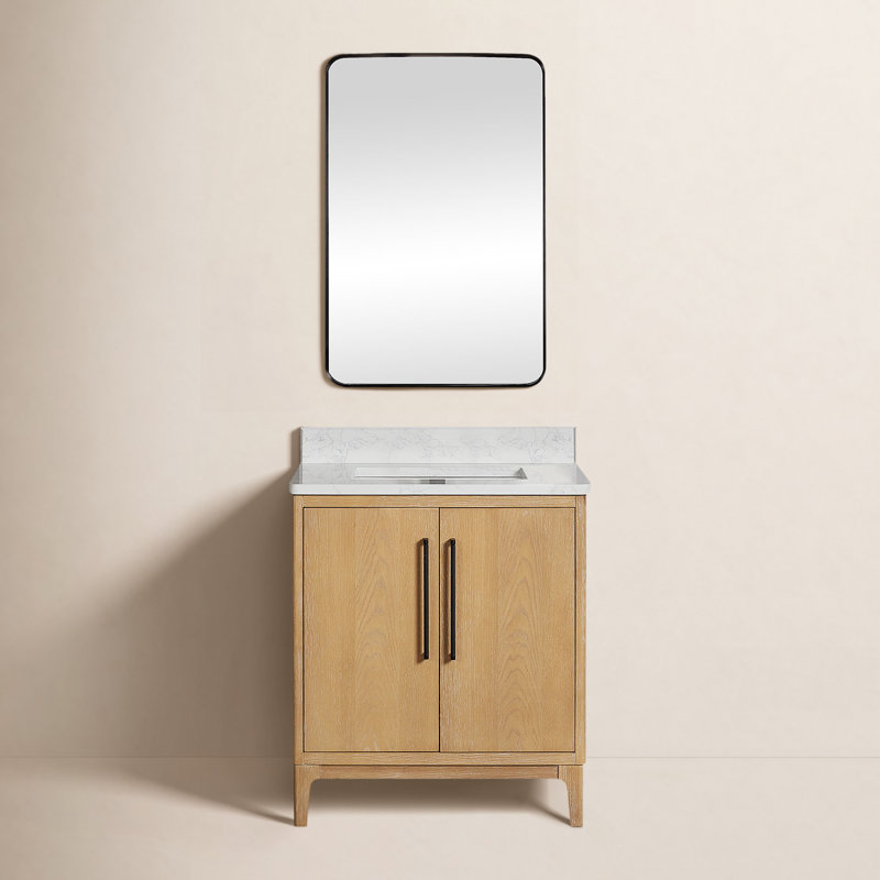 Meuble-lavabo sur pied simple 30 po Langosta, Gris cendré délavé