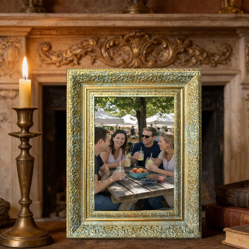 Cadre photo doré antique 1PC pour photos et décorations de bureau 8 "x 10", Antique Gold, 1, 8" W x 10" H