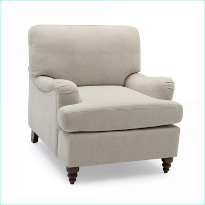 Fauteuil d'appoint rembourré brun clair Candor brun (avoine de mer), siège pour adulte dans la chambre du salon
