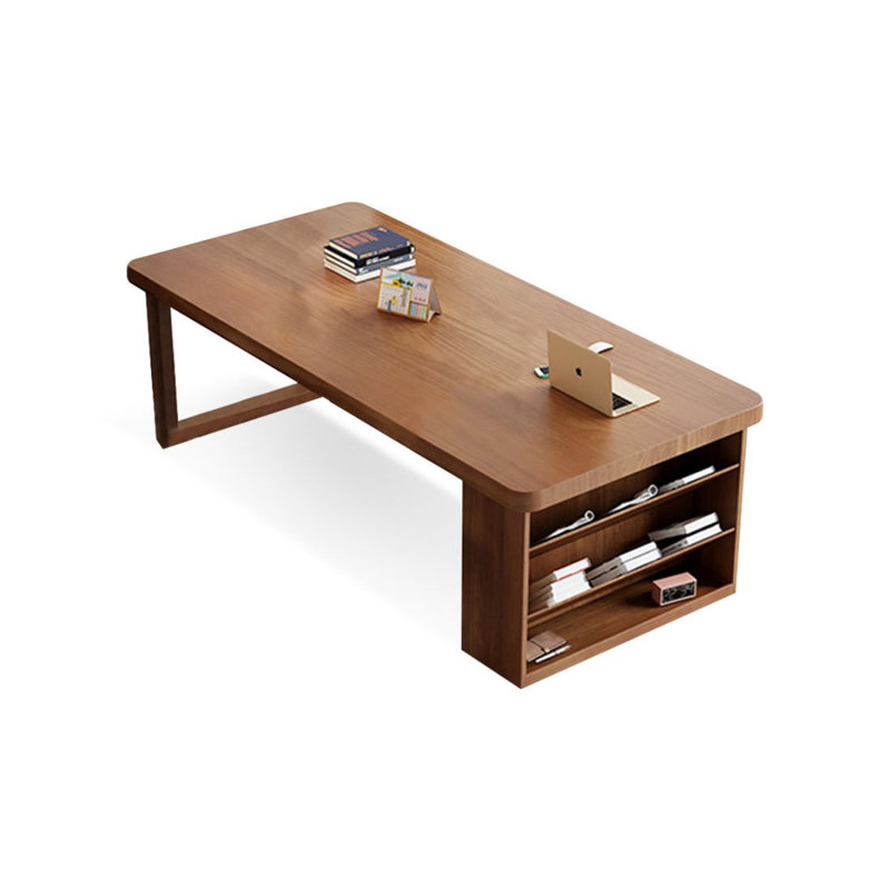 Bureau de direction rectangulaire en bois massif noyer, H 29,53 po x l 62,99 po x P 27,56 po