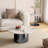 Ensemble de table basse 2 pièces, table basse ronde moderne avec base en acier inoxydable-191356497