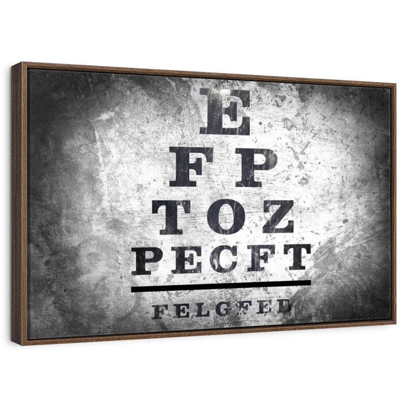 Optometry Test, 31" X 21", Floating Frame Walnut