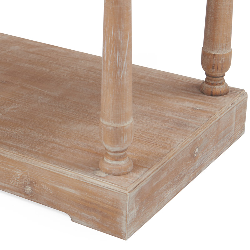 Maxwell Natural Wood 60" 4-Tier Bookshelf with Distressed Finish