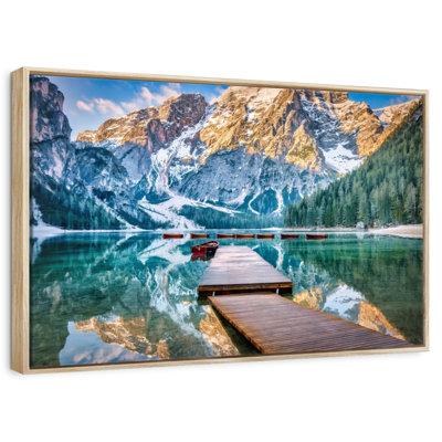 Boats On Lago Di Braies In Dolomites
