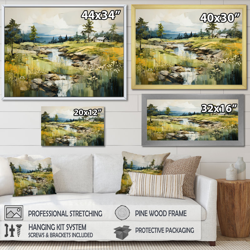 Suède, Suède, sérénité I - Suède, impression d'art mural, H 34 po x l 44 po x P 1,5 po, Cadre photo noir