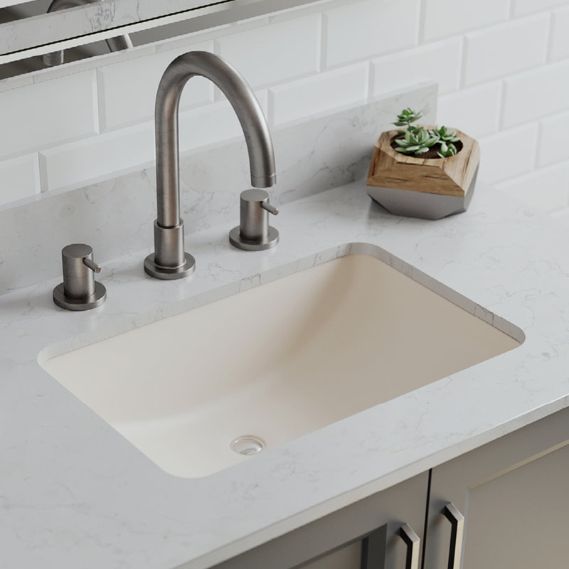 Beige Quartz Composite 21" Rectangle Vanity Sink