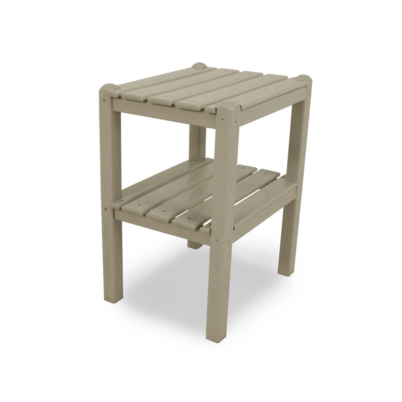 POLYWOOD Captain Outdoor Chaise Lounge with Table, Sand