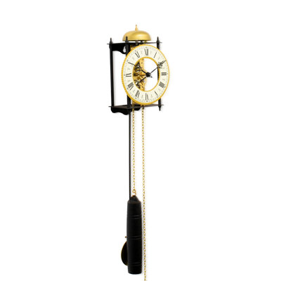 Acctim Alcester Regulator Wall Clock Steampunk Hourly Bell Strikes Chain Driven Movement Black