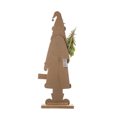Lindia Lighted Wooden Christmas Santa Porch Decor