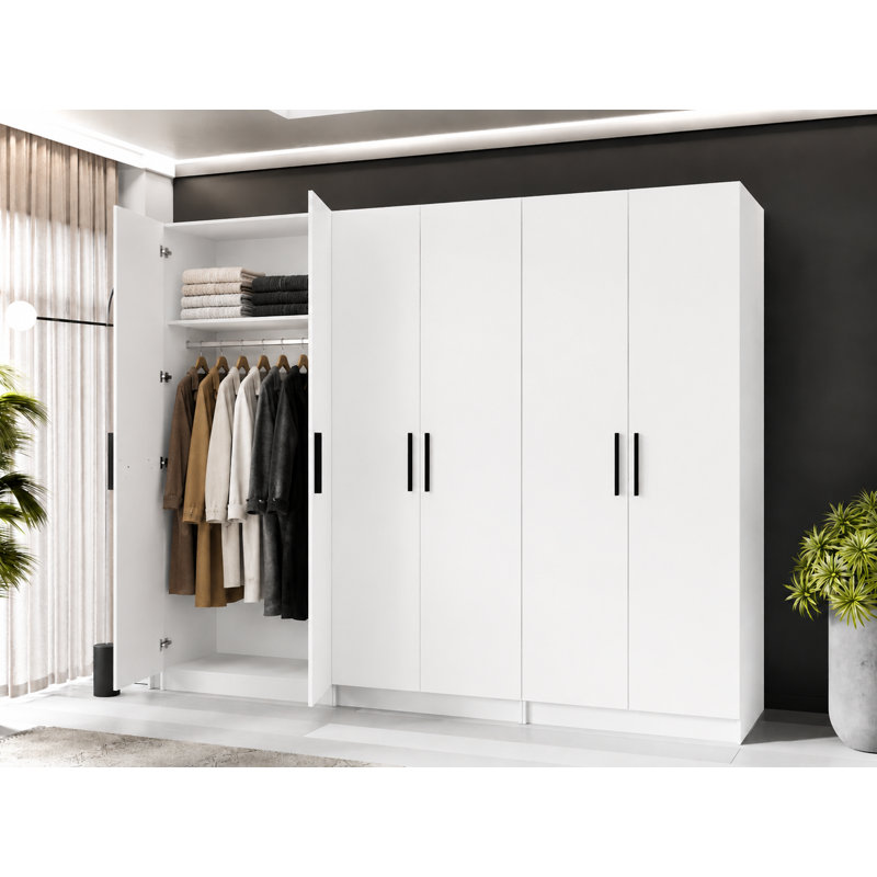 Nisean 6 Door Wardrobe, White
