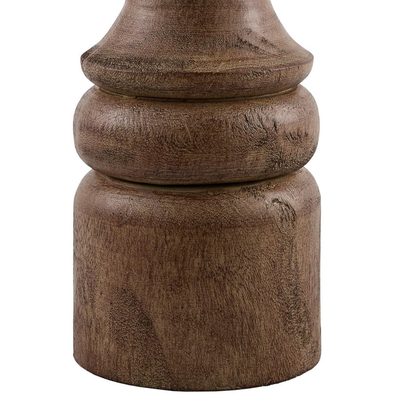 Aolanis Table Lamp, Dark Brown Base / Beige Linen Shade