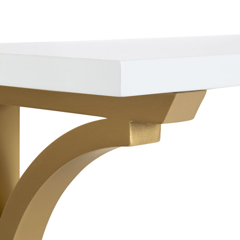 Krisha Bracket Shelf, White/Gold