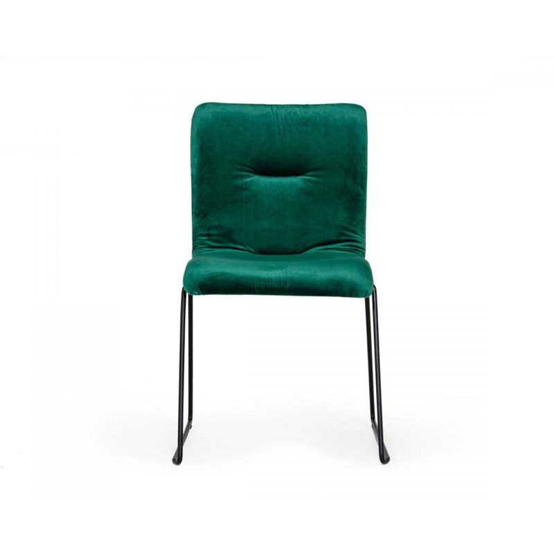 Ensemble de deux chaises de salle à manger en velours rouge, Vert